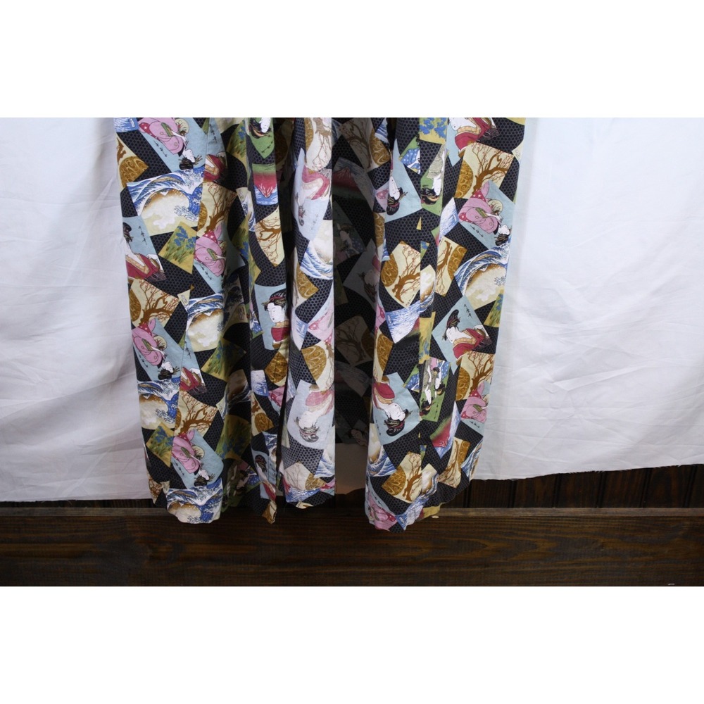 Kimono Japanese Vintage Robe Unbranded O/S Open Front Cotton Floral Ocean Nature - Picture 10 of 13